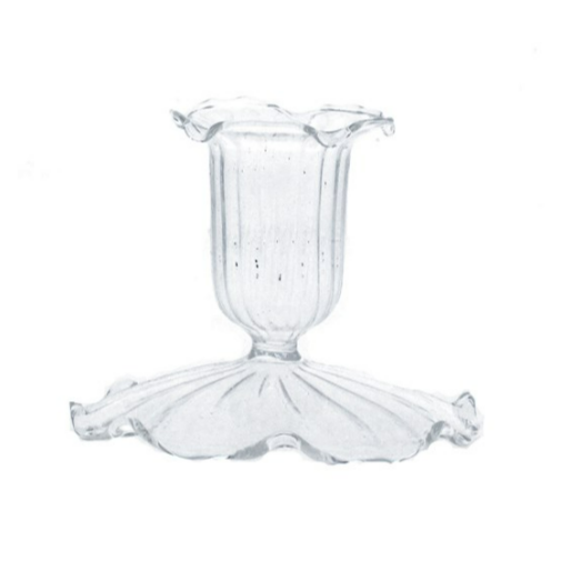 Ruffle Glass Candle Stick Holder set of two